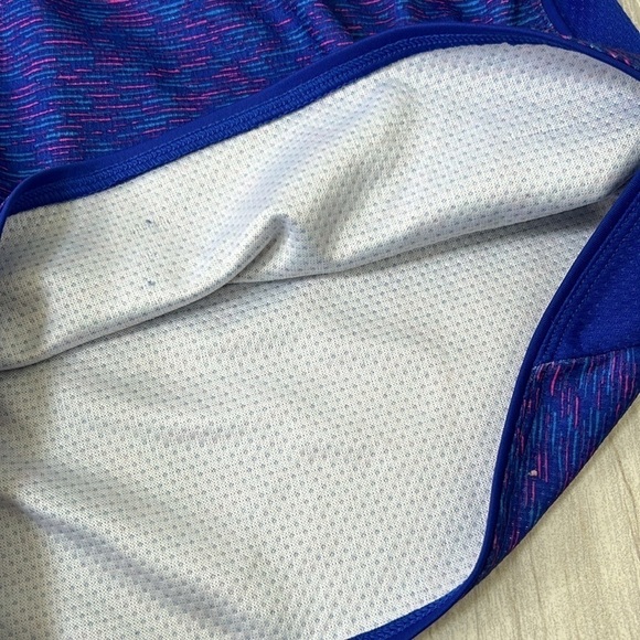 Blue & pink Reebok athletic shorts size large mesh thick waistband marl print - Picture 6 of 11